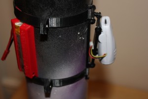 The saddle video camera mount and Lipo battery pack.